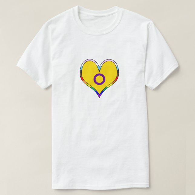 T-shirt Coeur de fierté intersexe (Design devant)