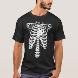 T-shirt Coeur de football Squelette Rib Cage Halloween Lov