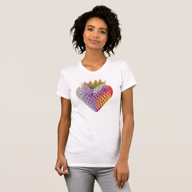 T-shirt Coeur de fraise Iridescente (Devant entier)