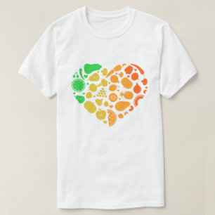 T-shirt Coeur de fruits et légumes - Great Vegan Gift