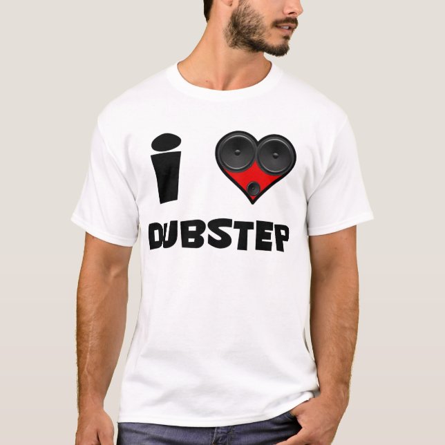 T-shirt coeur de haut-parleur de dubstep (Devant)
