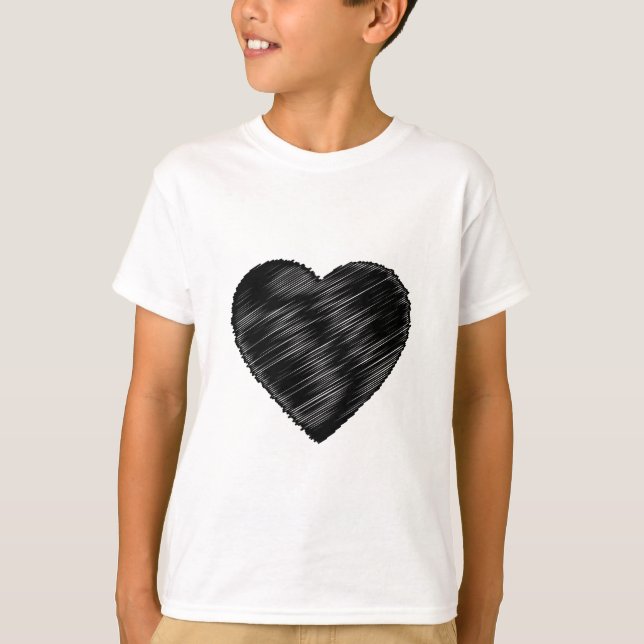 T-shirt Coeur de la bande noire (Devant)