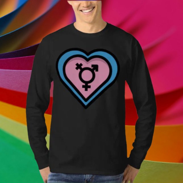 T-shirt Coeur de la Trans Pride longue chemise à manches (Créateur téléchargé)