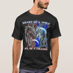 T-shirt Coeur De L'Âme De Loup D'Un Dragon Cool dragon lou