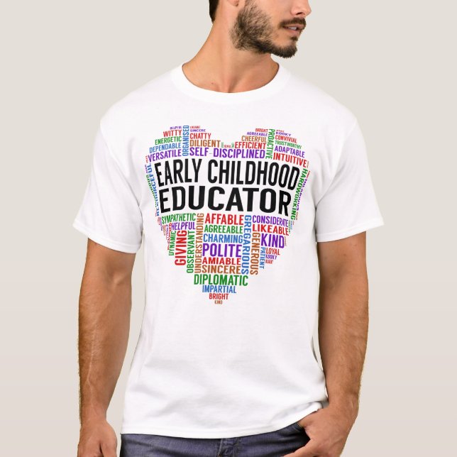 T-shirt Coeur de l'éducateur de la petite enfance (Devant)