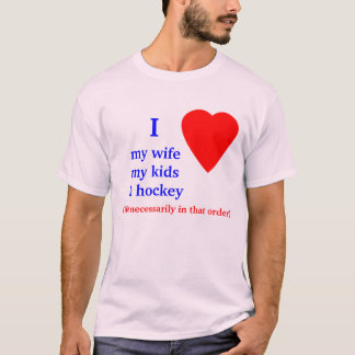 T-shirt Coeur de l'hockey I mon épouse