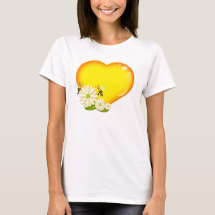 T-shirt Cœur de miel, Abeilles et Fleurs