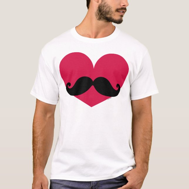 T-shirt Coeur de moustache (Devant)