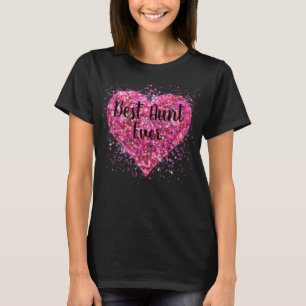 T-shirt Coeur de parties scintillant rose étincelle meille