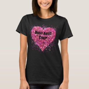 T-shirt Coeur de parties scintillant rose étincelle meille