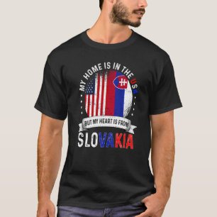 T-shirt Cœur de patriote américain slovaque est de Slovaqu