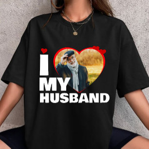 T-shirt cœur de photo personnalisé J'aime mon mari