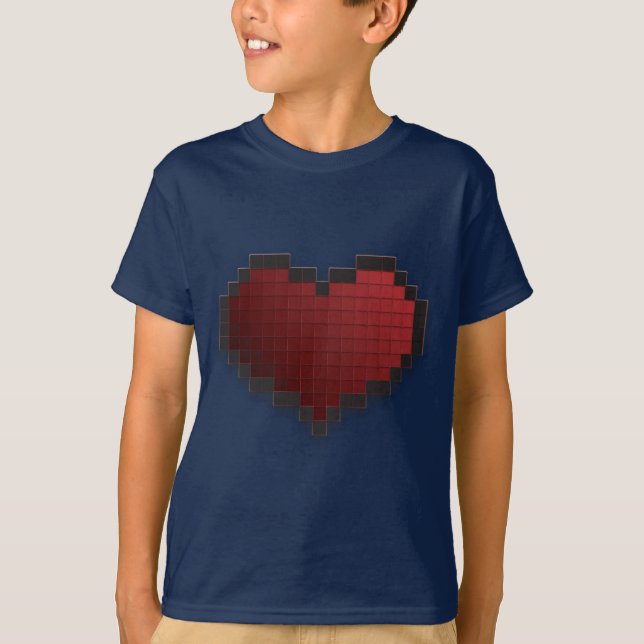 T-shirt Coeur de pixel (Devant)