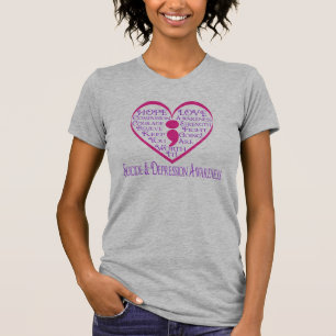 T-shirt Coeur de point-virgule pour la conscience de