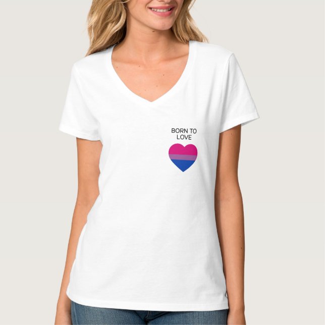 T-shirt Coeur de Pride Bisexuel (Devant)
