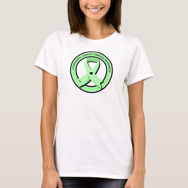T-shirt Coeur de sensibilisation à la fibrose hépatique co (Devant)