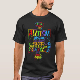 T-shirt Cœur de sensibilisation à l'autisme Bénédiction Pi