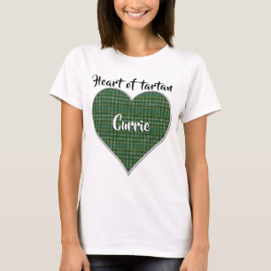 T-shirt Coeur de Tartan Clan Currie Plaid