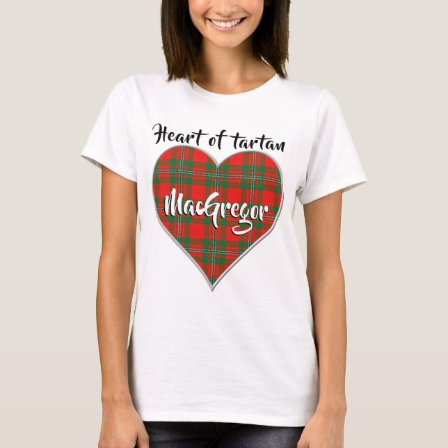 T-shirt Coeur de Tartan Clan MacGregor Gregor Plaid (Devant)