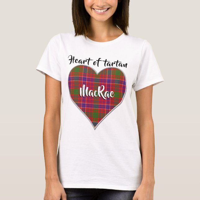 T-shirt Cœur de tartan Clan MacRae carreau rouge (Devant)