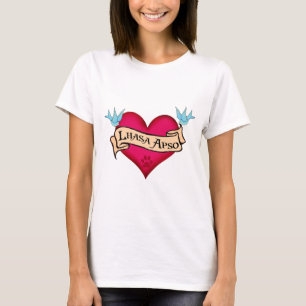 T-shirt Coeur de tatouage de Lhasa Apso
