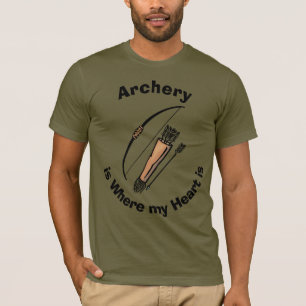 T-shirt Coeur de tir à l'arc @/chemise d'humour chasse