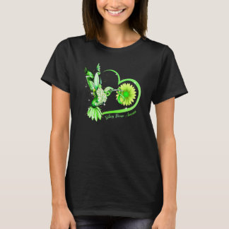T-shirt Coeur de tournesol Coeur de colibri Ruban vert Kid