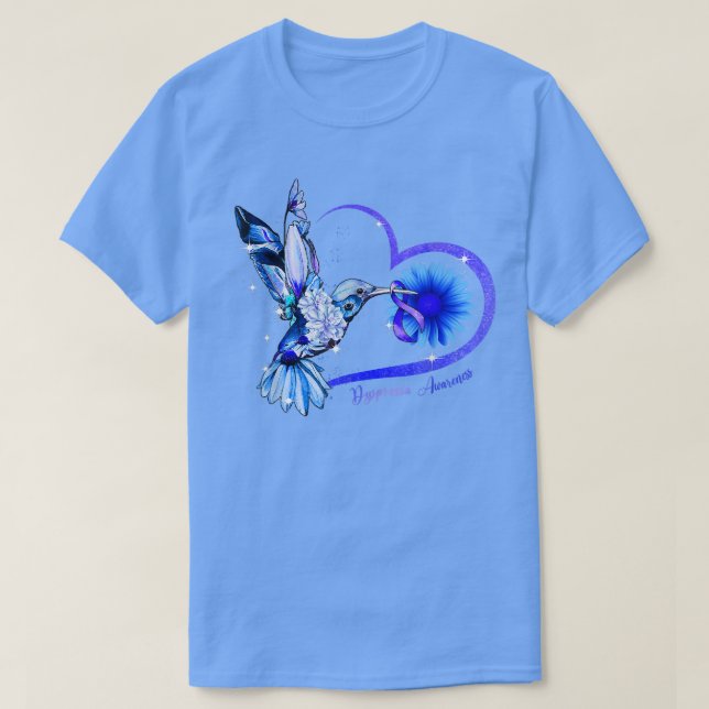 T-shirt Coeur de tournesol de colibri Dyspraia A (Design devant)