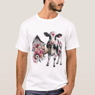 T-shirt Coeur de vache Patches Saint-Valentin Amour de la 