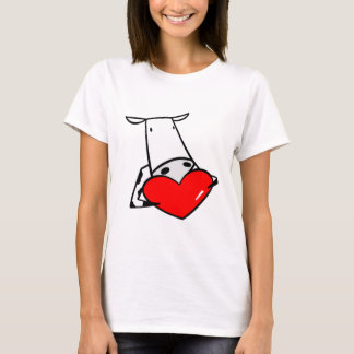 T-shirt Coeur de vache Valentine I Love Cows