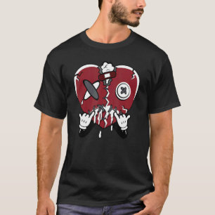 T-shirt Coeur décapant Streetwear Rouge Flint 13s Correspo