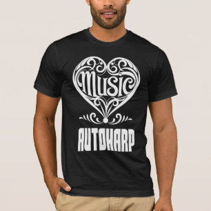 T-shirt Coeur défilé élégant pour les amateurs de autoharp