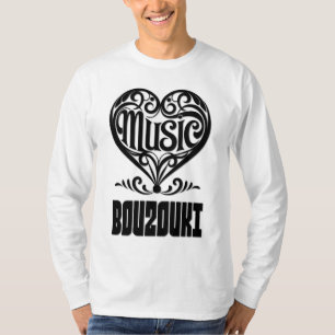 T-shirt Coeur défilé élégant pour les amoureux de Bouzouki