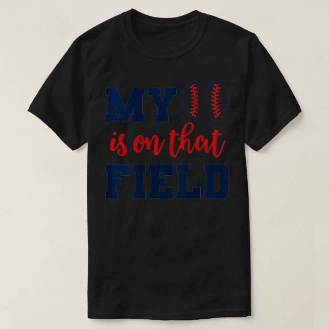T-shirt Coeur des femmes sur le terrain Baseball pour Moms (Design devant)