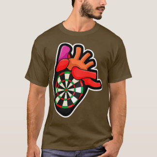 T-shirt Coeur des fléchettes pour un joueur des fléchettes