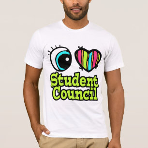 T-shirt Coeur des yeux lumineux J'aime Conseil étudiant