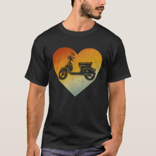 T-shirt Coeur désespéré Style rétro Hommes Femmes Scooters
