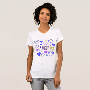 T-shirt Cœur dessiné à la main mignon