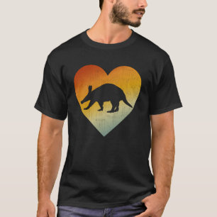 T-shirt Coeur détendu Style Rétro Hommes Femmes Aardvark