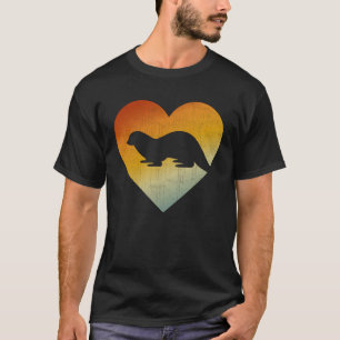 T-shirt Coeur détendu Style Rétro Hommes Femmes Otter