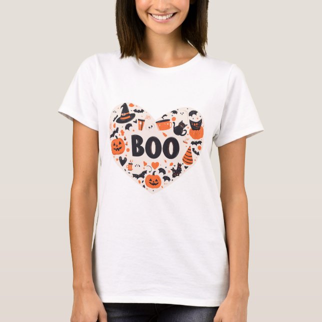 T-shirt Coeur d'Halloween (Devant)
