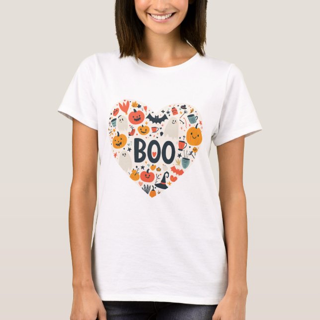 T-shirt Coeur d'Halloween (Devant)