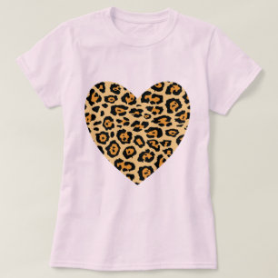 T-shirt Coeur d'impression de guépard