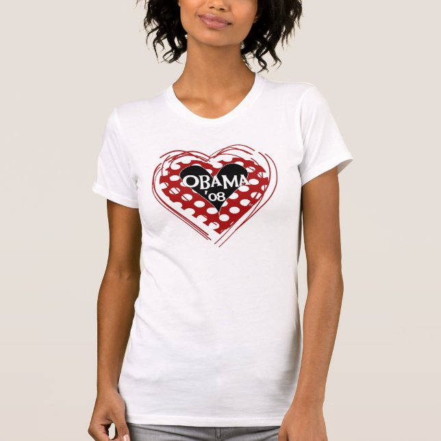 T-shirt Coeur d'Obama 08 (Devant)