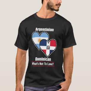 T-shirt Cœur Dominicain Argentin Drapeaux Qu'est-ce Qu'on