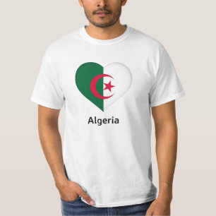T-shirt Coeur - Drapeau Algérie