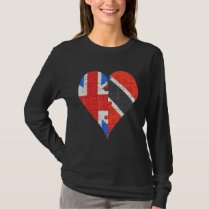 T-shirt Coeur Drapeau Britannique Trinidadien Et Tobagoan
