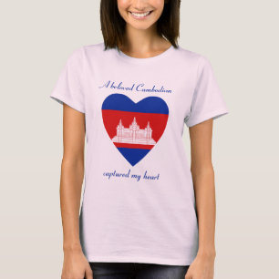T-Shirt Cœur Drapeau Cambodge