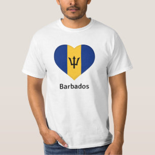 T-shirt Coeur - Drapeau de la Barbade