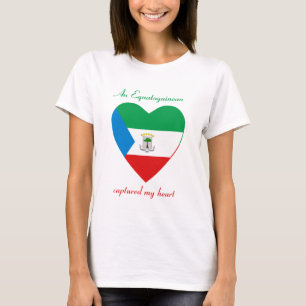 T-Shirt Cœur Drapeau de la Guinée Équatoriale